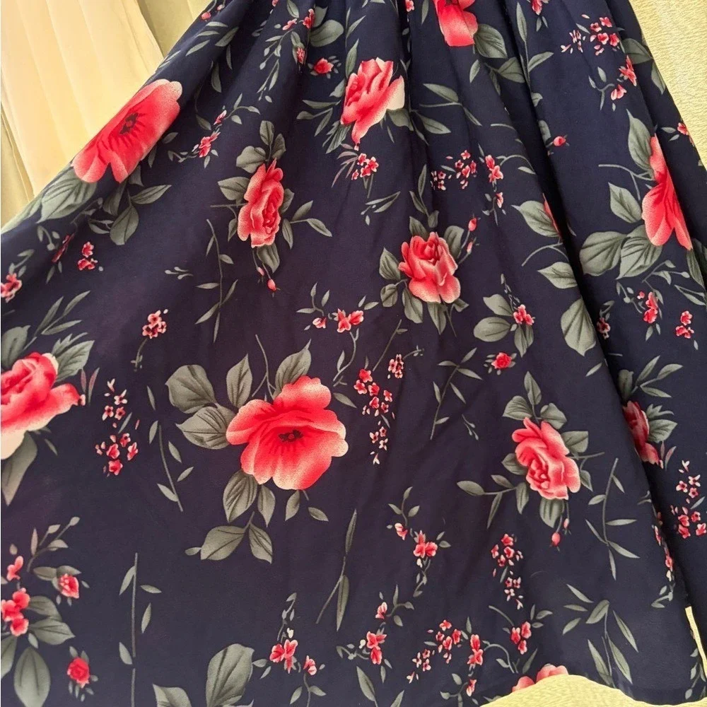 Tweens Smocked‎ Midi Long Sun Dress Peasant Party Flowy Vacation Size S Lined